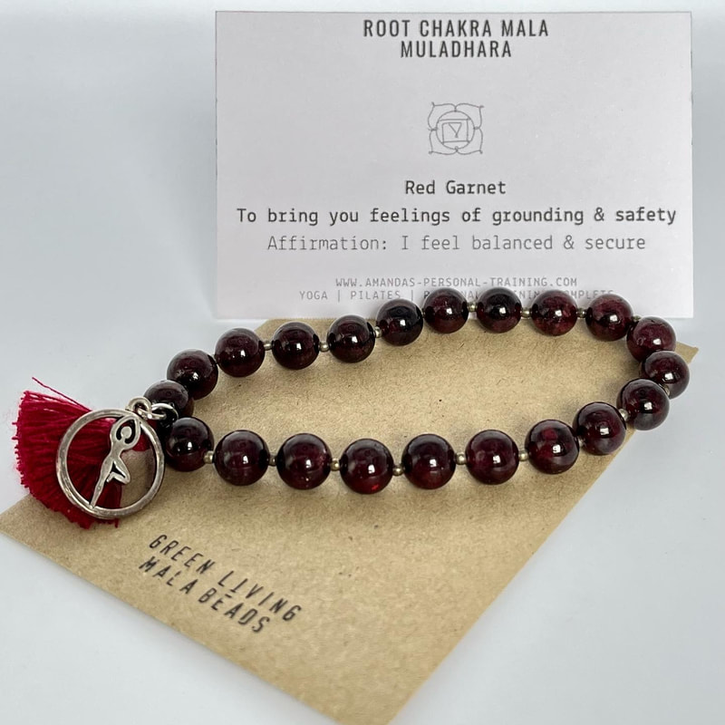 Root Chakra Mala beads / Red garnet power bracelet