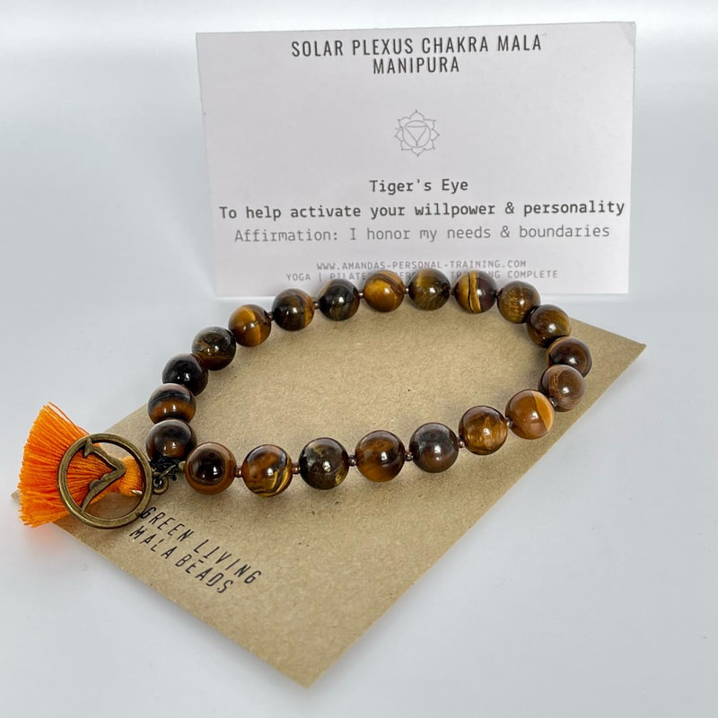 Solar Plexus Chakra Mala beads / Tiger eye power bracelet